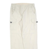 MAX DRIVE Mens Cotton Blend Beige Relaxed Cargo Trousers W32 L32 Casual