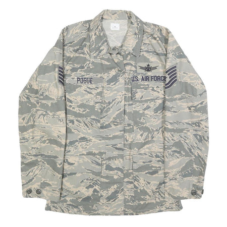 BETHEL INDUSTRIES INC Womens Grey Camouflage Military Cotton Blend Jacket M