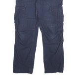 CARHARTT Mens Cotton Blend Navy Relaxed Cargo Trousers W34 L28 Workwear