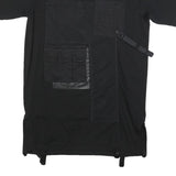 MARCELO BURLON Womens Black Day Cotton Blend Plain Short Sleeve Knee Length L