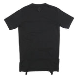 MARCELO BURLON Womens Black Day Cotton Blend Plain Short Sleeve Knee Length L