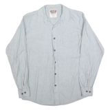 WRANGLER Mens Blue & White Slim Stripe Shirt M Cotton Casual Classic