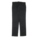 DICKIES Womens Black Slim Fit Straight Leg Trousers W32 L31 Cotton Blend Zip