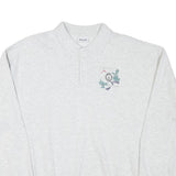 WHALE Mens Grey Polo Collar XL Sweatshirt Cotton Blend Casual Pullover