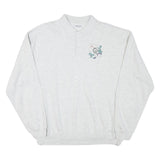 WHALE Mens Grey Polo Collar XL Sweatshirt Cotton Blend Casual Pullover