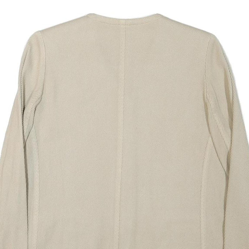 SUGAR Womens Cream Cotton Blend Button Jacket M Plain Classic Stylish