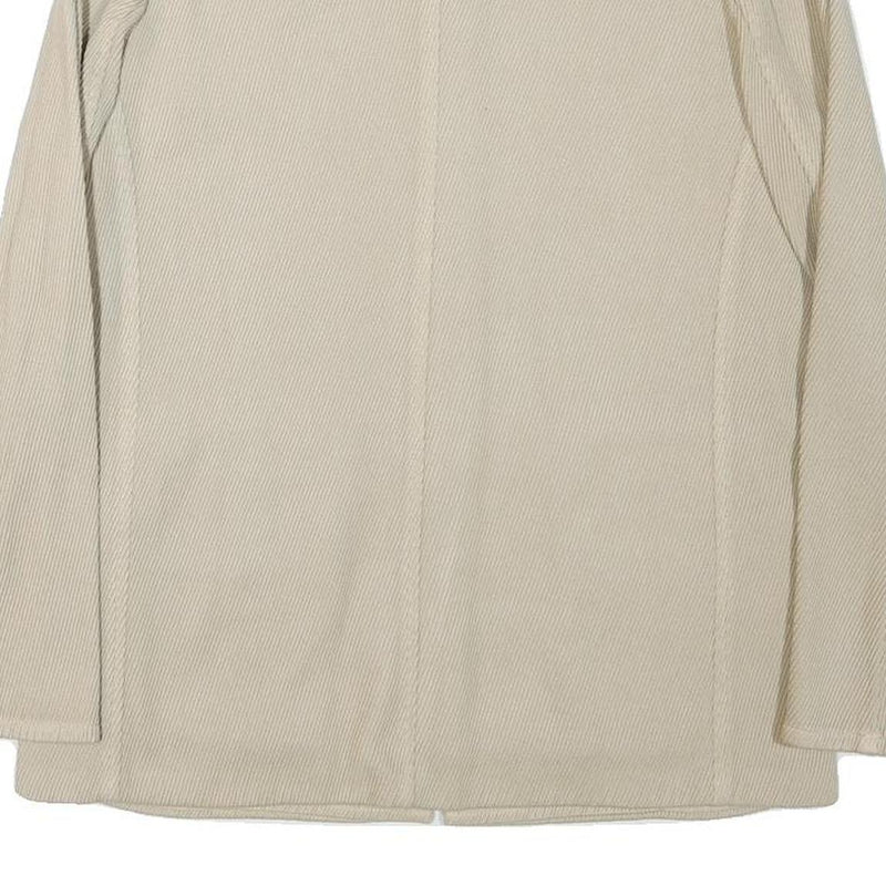 SUGAR Womens Cream Cotton Blend Button Jacket M Plain Classic Stylish