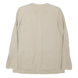 SUGAR Womens Cream Cotton Blend Button Jacket M Plain Classic Stylish