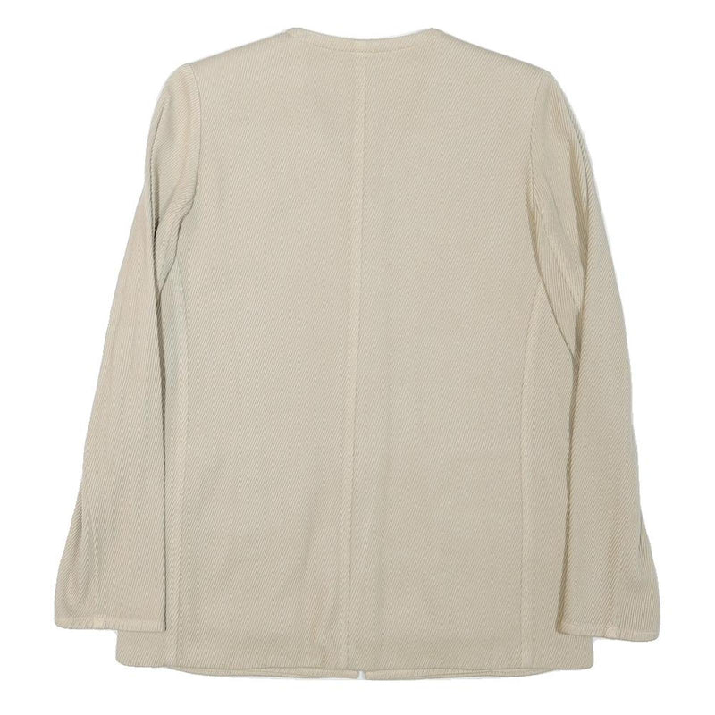 SUGAR Womens Cream Cotton Blend Button Jacket M Plain Classic Stylish