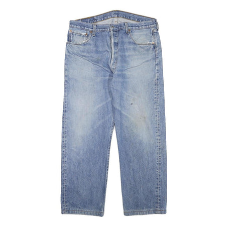 LEVI'S 501 Mens Jeans Blue Regular Straight Denim Light W33 L27 Button Fly