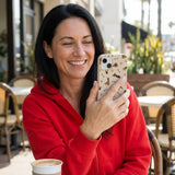 London Fog GSD iPhone 14 Case - Lifestyle photo showing phone case in use
