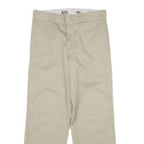 DICKIES Mens Cotton Blend Beige Regular Fit Straight Leg Trousers W32 L30