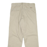 DICKIES Mens Cotton Blend Beige Regular Fit Straight Leg Trousers W32 L30