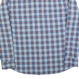 WRANGLER Mens Blue & Brown Check Shirt L Long Sleeve Button Casual Cotton Blend