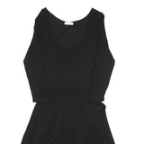 CALVIN KLEIN Womens Black Fit & Flare Polyester Blend Dress S Scoop Neck Long
