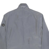 MICHAEL KORS Mens Grey Blue Zip Jacket S Polyester Plain Lightweight Windbreaker