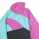 EDELWEISS Womens Pink & Blue Black Colourblock Zip Jacket M Polyester Blend