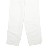 DICKIES Mens Cotton White Relaxed Straight Trousers W30 L30 Workwear Zip Closure