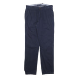 TOMMY HILFIGER Mens Cotton Blend Navy Blue Regular Fit Straight Trousers W30 L32