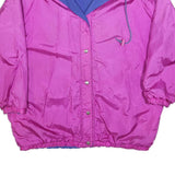 Womens Pink & Blue Plain Button Jacket L Polyester Blend Relaxed Fit Lightweight