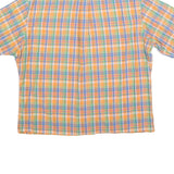 RALPH LAUREN Mens Orange & Green Checked Shirt L Cotton Button Down Collar