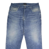TRUSADDI JEANS Mens Regular Fit Blue Denim Jeans W36 L29 Classic Zip