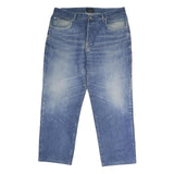 TRUSADDI JEANS Mens Regular Fit Blue Denim Jeans W36 L29 Classic Zip