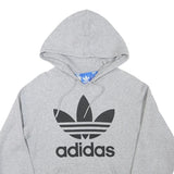 ADIDAS Mens Grey Hoodie S Cotton Blend Pullover Casual