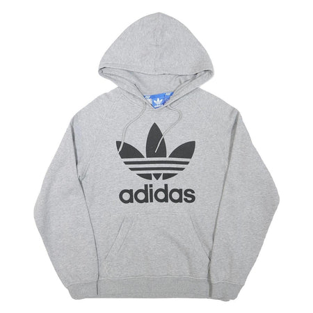 ADIDAS Mens Grey Hoodie S Cotton Blend Pullover Casual