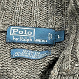 Polo By Ralph Lauren Zip Up - Large Gray Cotton Blend