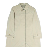 MARCONA Womens Cream Cotton Blend Jacket L Plain Zip Closure Classic Fit