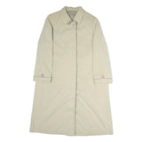 MARCONA Womens Cream Cotton Blend Jacket L Plain Zip Closure Classic Fit