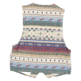 VIVALID Womens Multi Colour Button Cotton Blend Pattern Vest M Casual Stylish