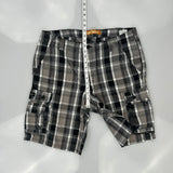 Lee Checked Cargo Shorts - 36W 11L Black Cotton