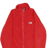 THE NORTH FACE Womens Red Jacket S Polyester Plain Zip Outdoor Casual Fleece