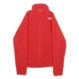 THE NORTH FACE Womens Red Jacket S Polyester Plain Zip Outdoor Casual Fleece