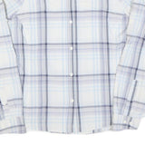 COLUMBIA Womens Blue & Grey Check Shirt L Lightweight Cotton Blend Outdoor