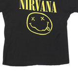 Womens Black Nirvana Graphic T-Shirt L Short Sleeve Crew Neck Band Vintage