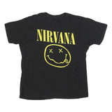 Womens Black Nirvana Graphic T-Shirt L Short Sleeve Crew Neck Band Vintage
