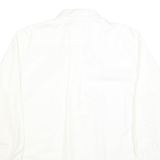 NAUTICA Mens White Plain Shirt L Cotton Blend Button Down Collar Long Sleeve