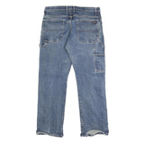 DICKIES Mens Blue Regular Fit Straight Denim Medium Wash W34 L30 Work Jeans