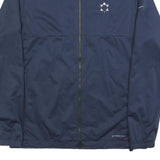 NIKE Mens Navy Blue Windbreaker Jacket M Polyester Blend Plain Zip Lightweight