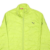PUMA Mens Yellow Lightweight Jacket L Polyester Blend Plain Zip Athletic
