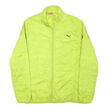 PUMA Mens Yellow Lightweight Jacket L Polyester Blend Plain Zip Athletic