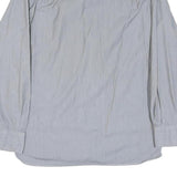 TOMMY HILFIGER Mens Blue & White Stripe Shirt M Classic Button Down Cotton Blend