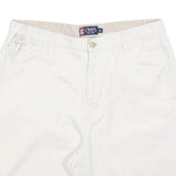 CHAPS Mens White Casual Cotton Blend Shorts M W34 Plain Summer Wear
