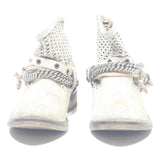 RK Womens Ankle Boots Cream & Beige Polyester UK 4 Stylish Comfortable