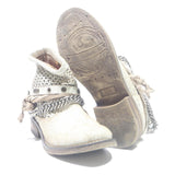 RK Womens Ankle Boots Cream & Beige Polyester UK 4 Stylish Comfortable