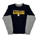 Age 11-12 Steelers Reebok Nfl Long Sleeve T-Shirt - Medium Black Cotton