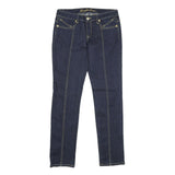 GOODTIME USA Womens Relaxed Denim Zip Cotton Blend Jeans W30 L32 Dark Blue